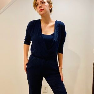White House Black Market Navy Jumpsuit